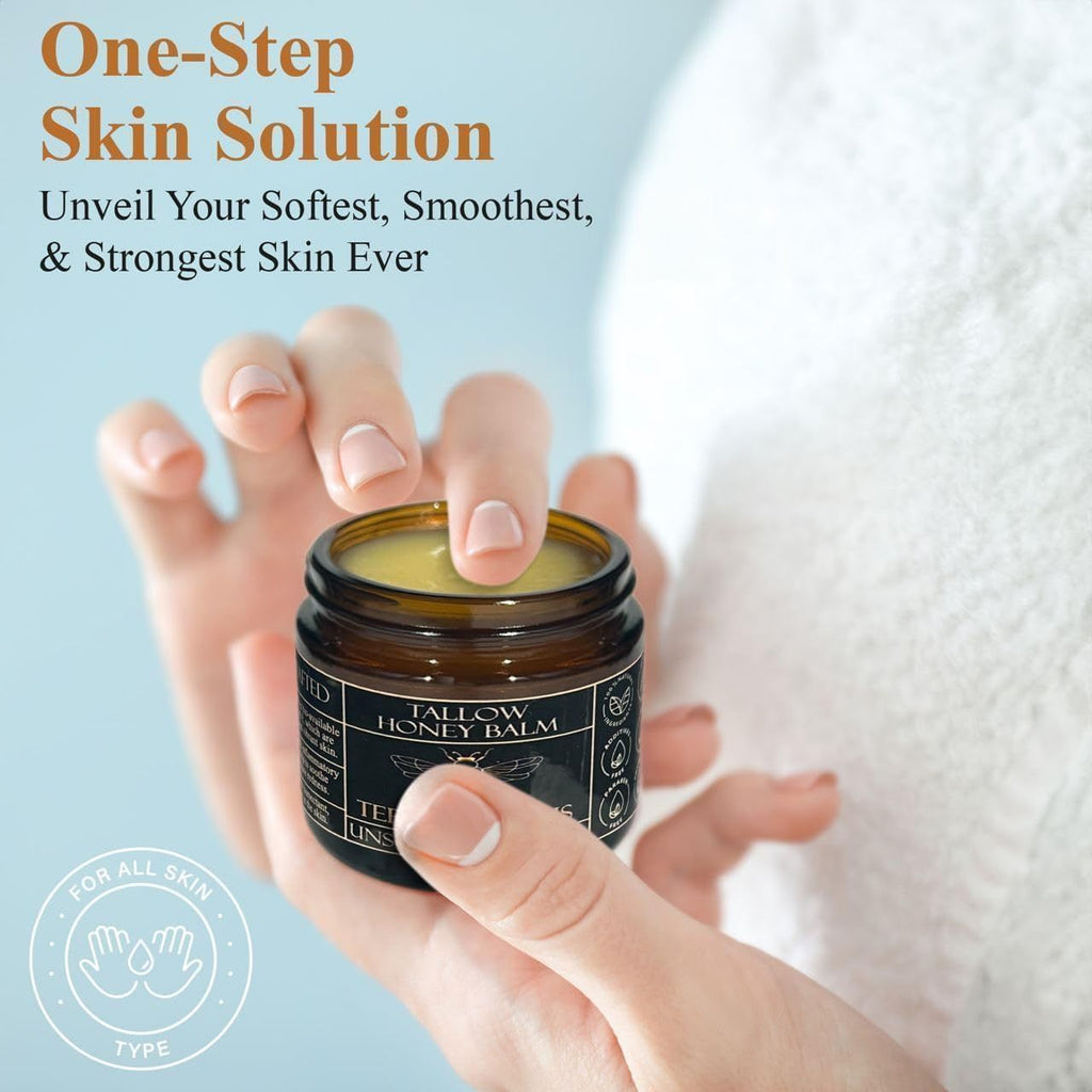 Organic Grass-Fed Beef Tallow Balm with Raw Honey - Moisturizing Cream for Soft, Smooth Skin - Handmade All-Natural Moisturizer (2 Oz, Citrus)